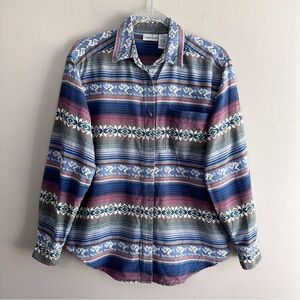 Cabin Creek Vintage Southwestern Embroidered Western Aztec Buttondown Medium